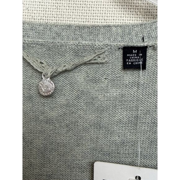Anthropology Women’s Button Up Cardigan Sweater Gray Cotton Blend NWT Sz M - Picture 10 of 14